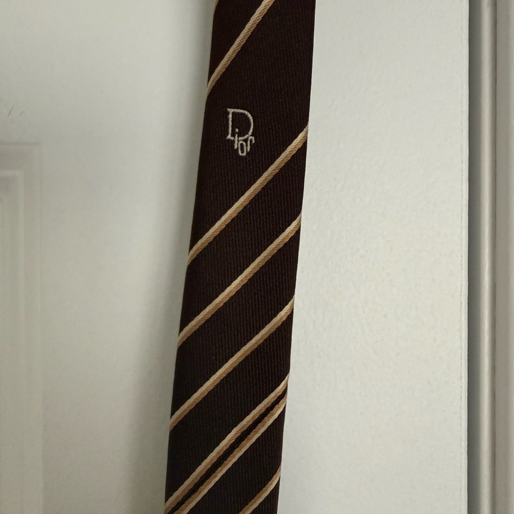 Dior Vintage Silk Tie with Hand Beaded Design - Picture 8 of 8
